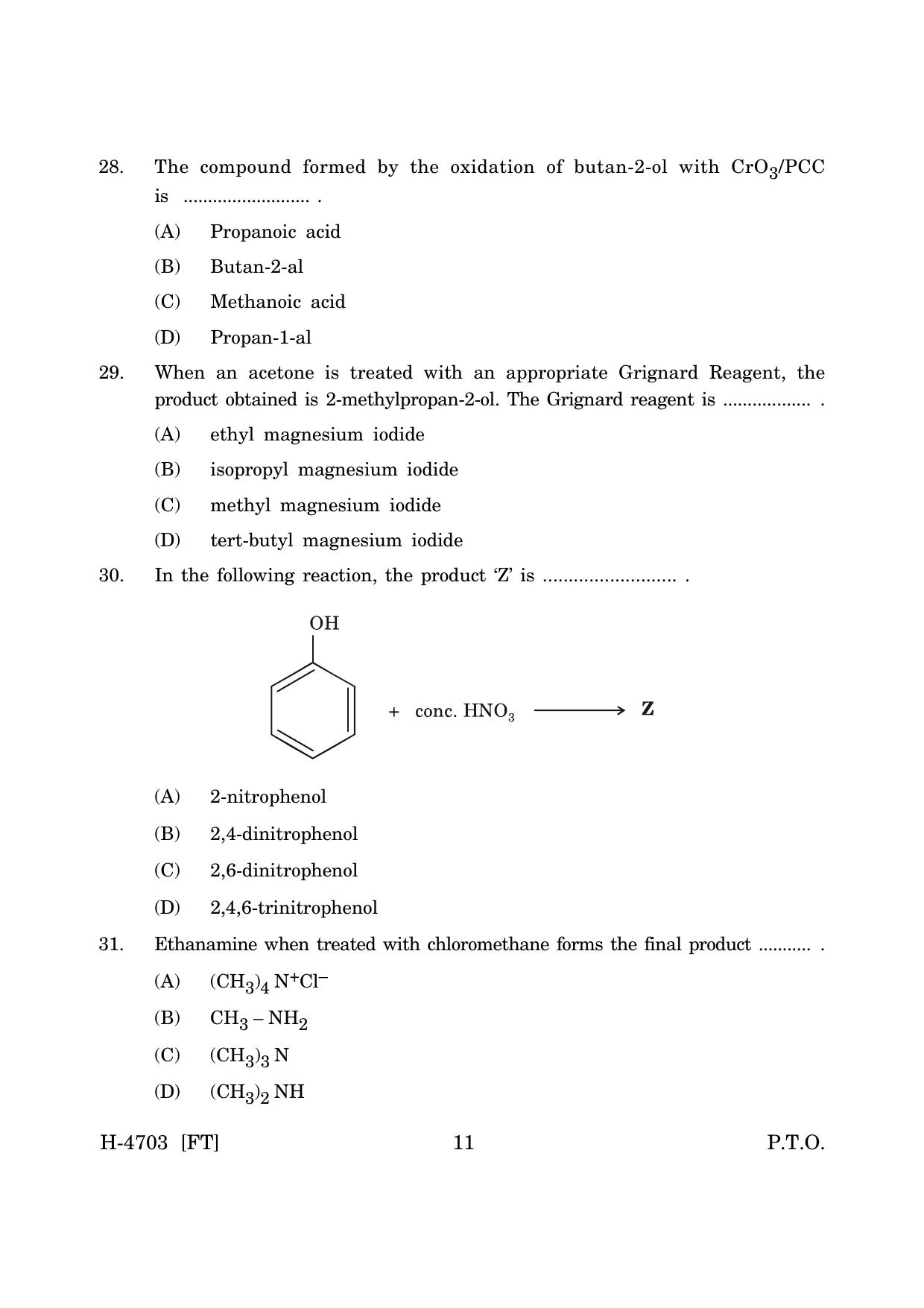 Goa Board Class 12 Chemistry (November 2022) Question Paper - Page 11
