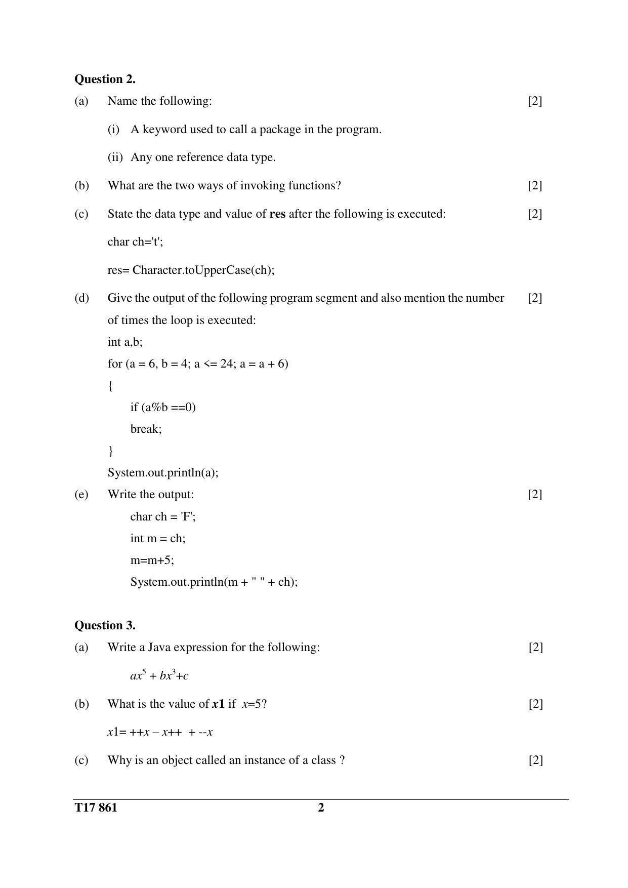 ICSE Class 10 COMPUTER APPLICATIONS 2017 Question Paper - Page 2