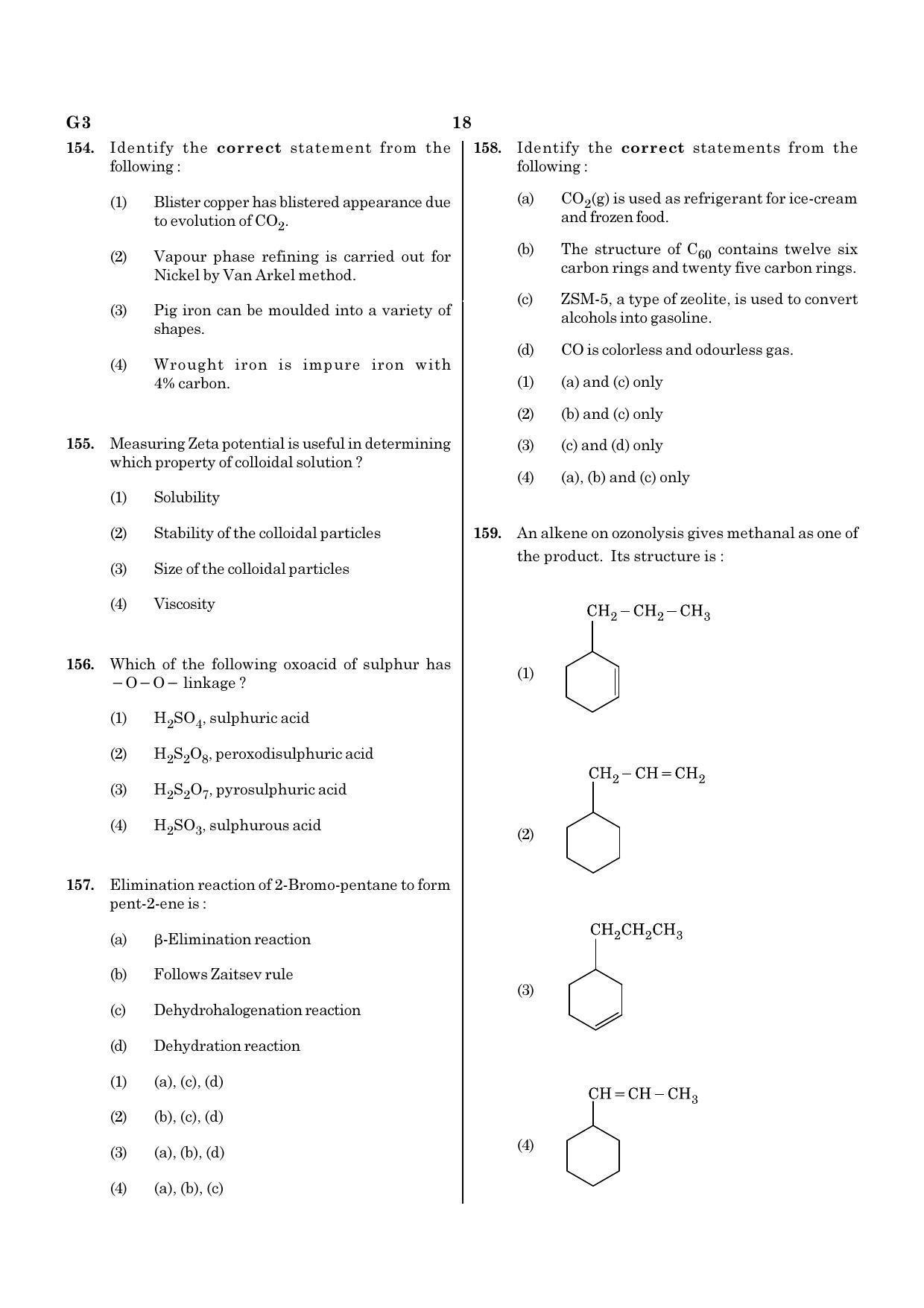 NEET G3 2020 Question Paper - Page 18
