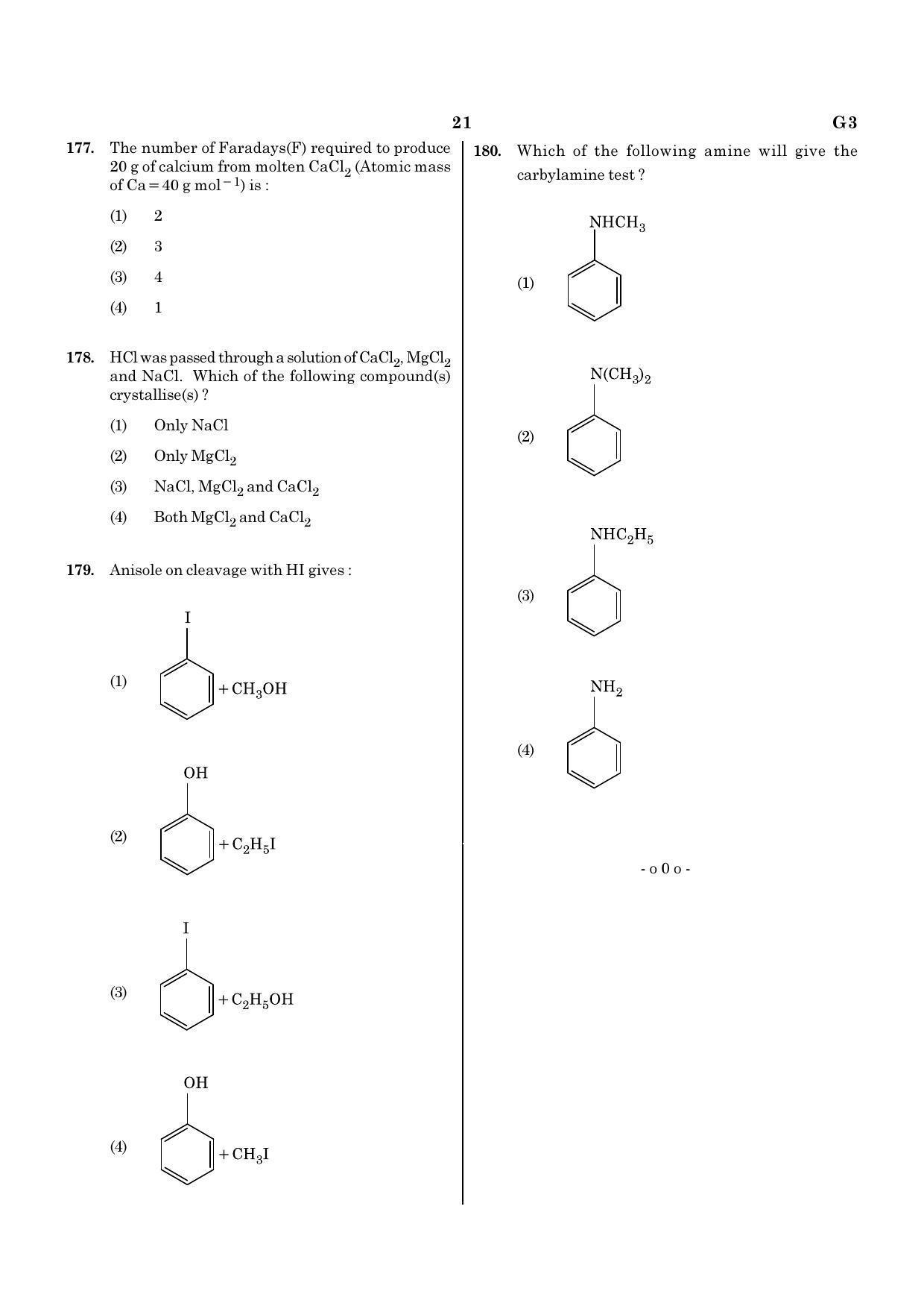 NEET G3 2020 Question Paper - Page 21