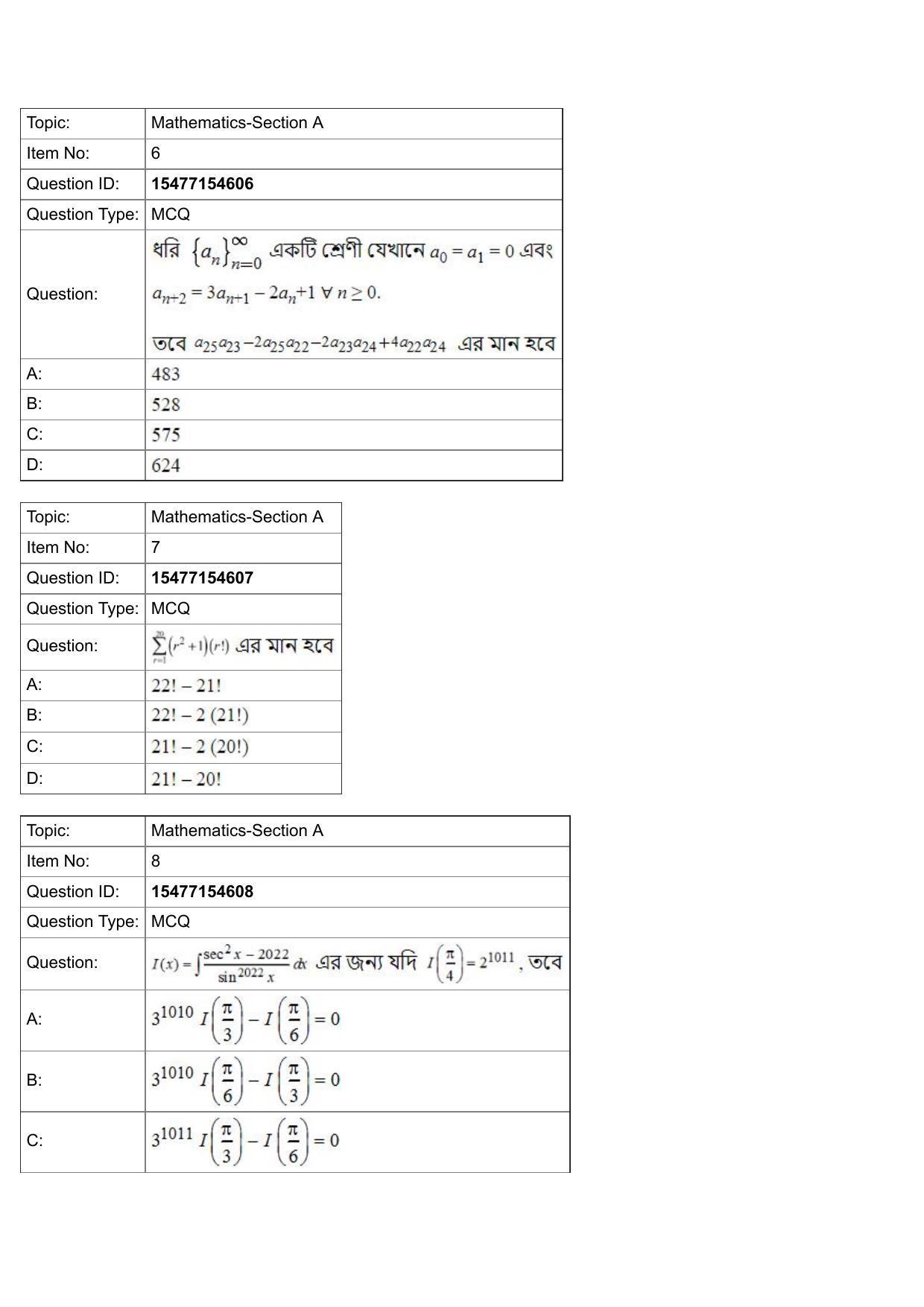 JEE Mains 2022: BTech Bengali (Shift 2) 29-07-2022 Question Paper - Page 3
