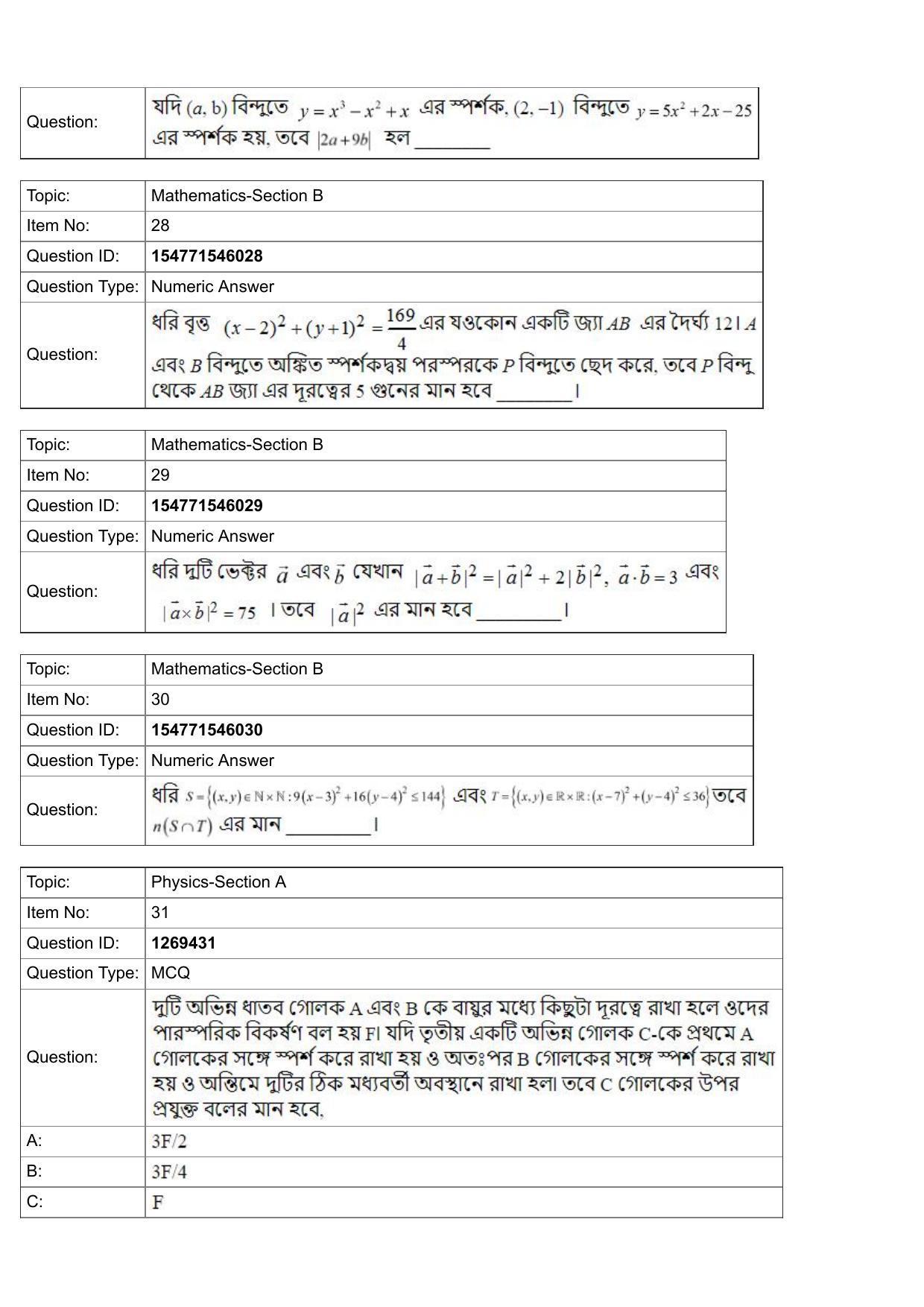 JEE Mains 2022: BTech Bengali (Shift 2) 29-07-2022 Question Paper - Page 10