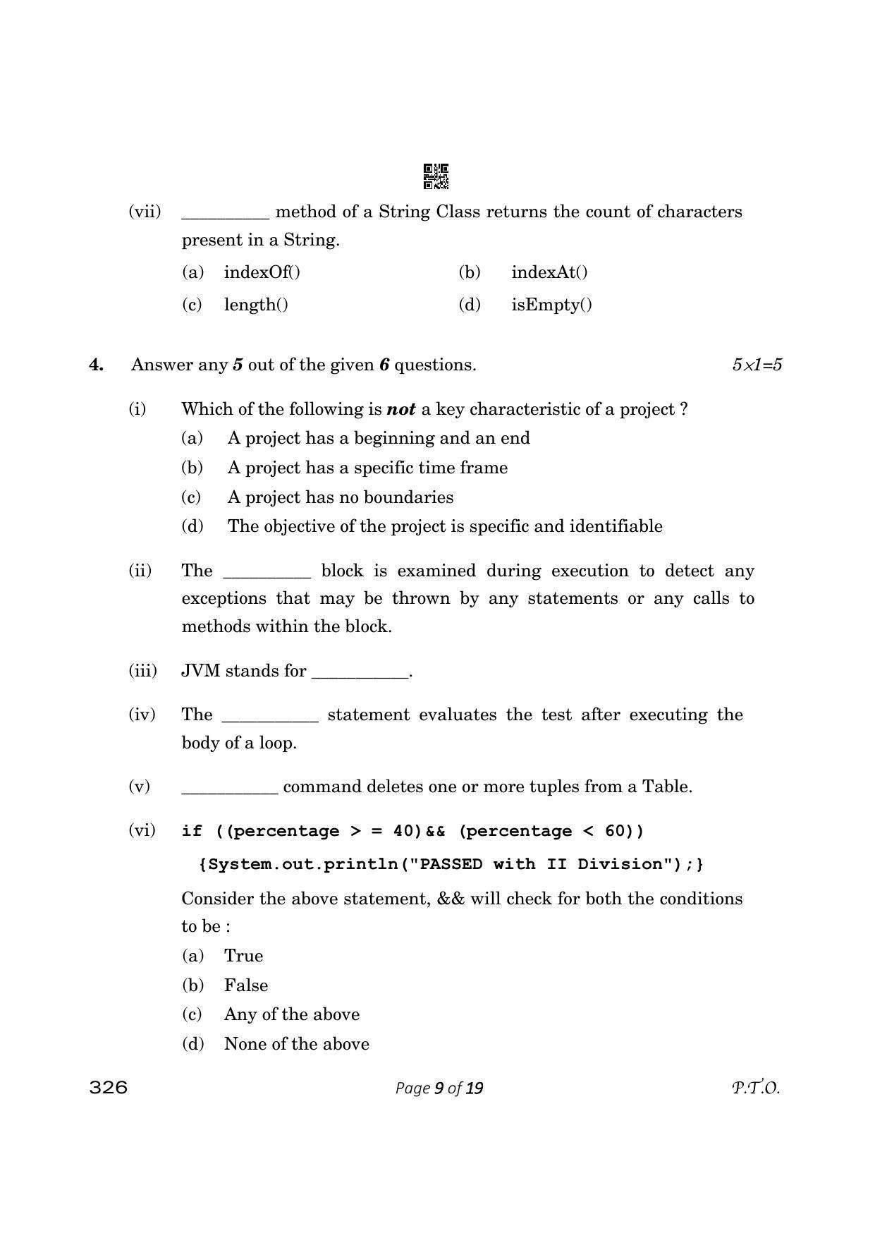 CBSE Class 12 Information Technology (Compartment) 2023 Question Paper - Page 9