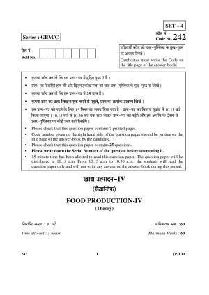 CBSE Class 12 242 (Food Production-IV) 2017-comptt Question Paper