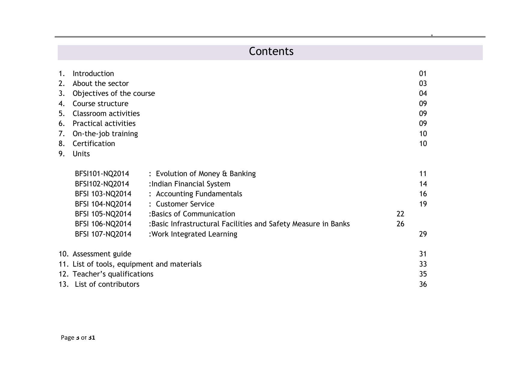 Maharashtra SSC Fundamentals of Banking & Financial Services Syllabus - Page 3