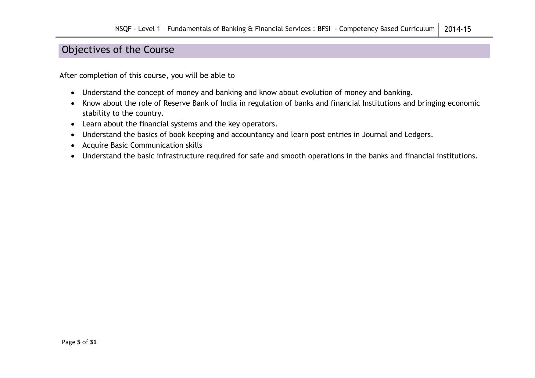 Maharashtra SSC Fundamentals of Banking & Financial Services Syllabus - Page 8