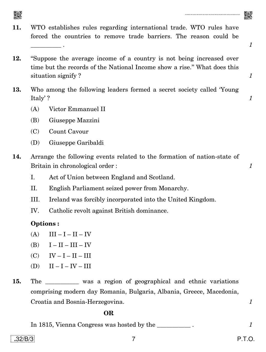 CBSE Class 10 32-C-3 Social Science 2020 Compartment Question Paper - Page 7