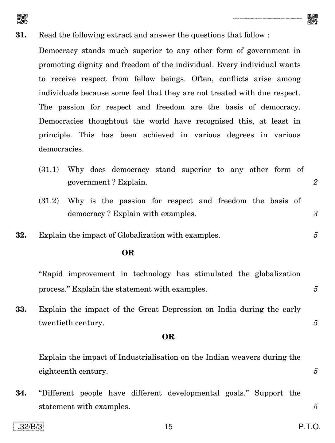 CBSE Class 10 32-C-3 Social Science 2020 Compartment Question Paper - Page 15