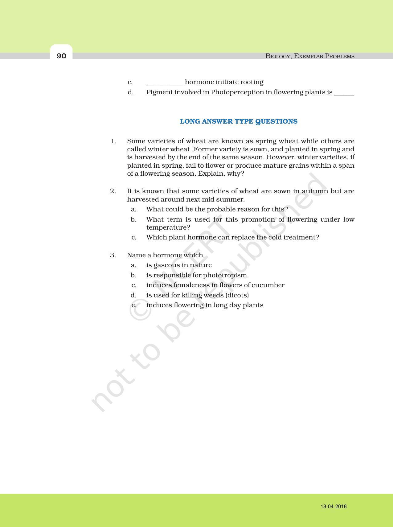 NCERT Exemplar Book for Class 11 Biology: Chapter 15 Plant Growth and Development - Page 7