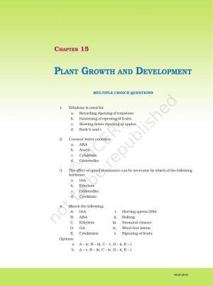 NCERT Exemplar Book for Class 11 Biology: Chapter 15 Plant Growth and Development
