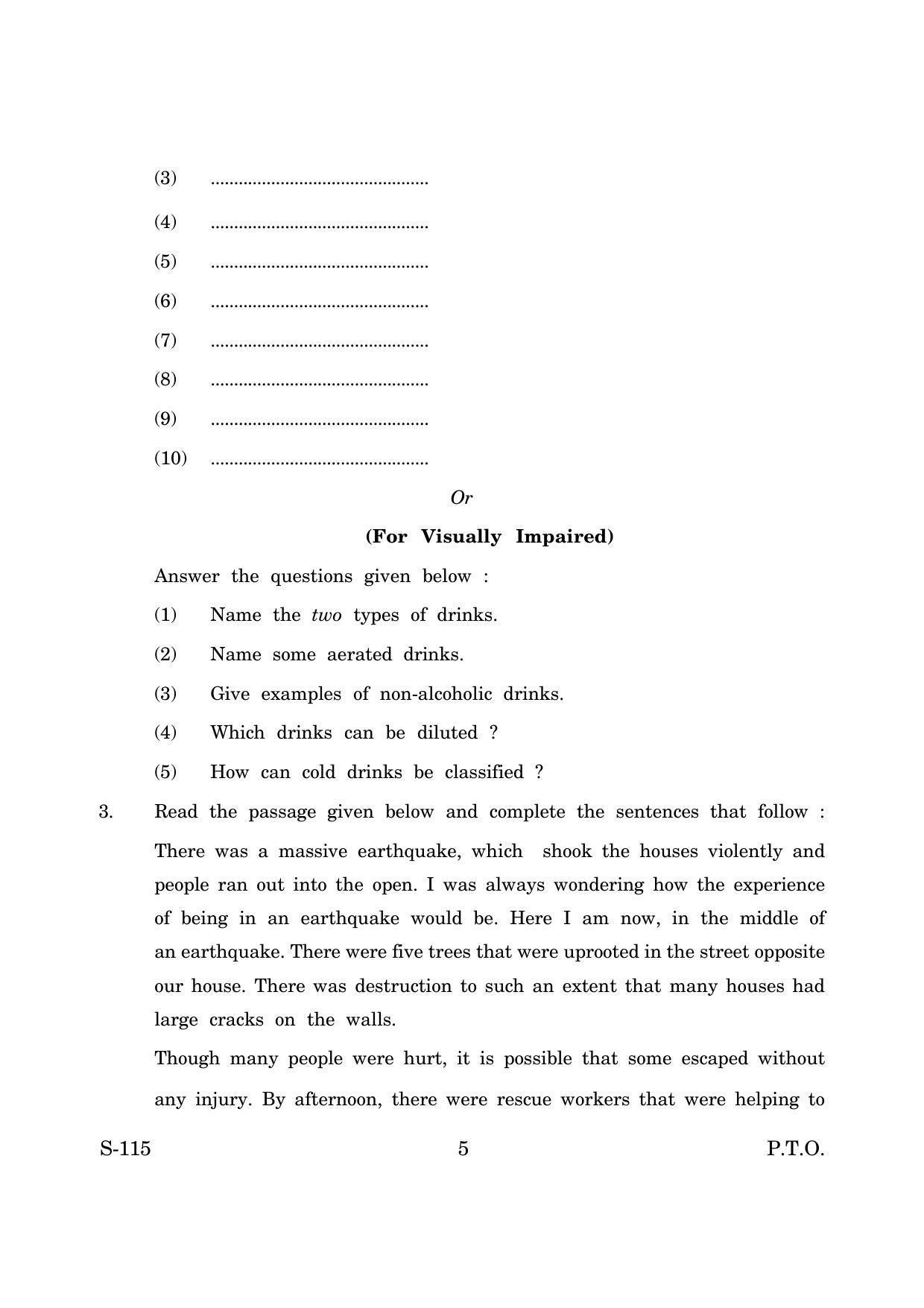 Goa Board Class 10 Functional English Fl Cwsn  (March 2019) Question Paper - Page 5
