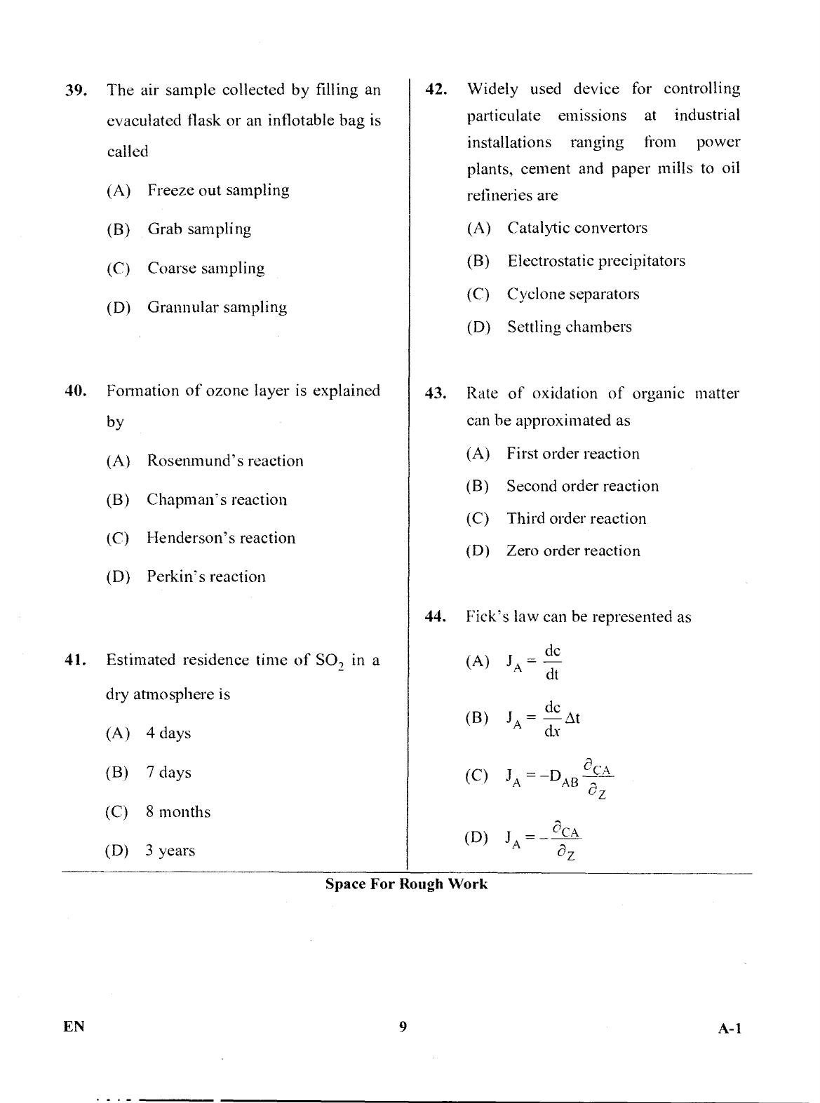 Karnataka PGCET 2017 Environmental Engineering Question Paper - Page 8
