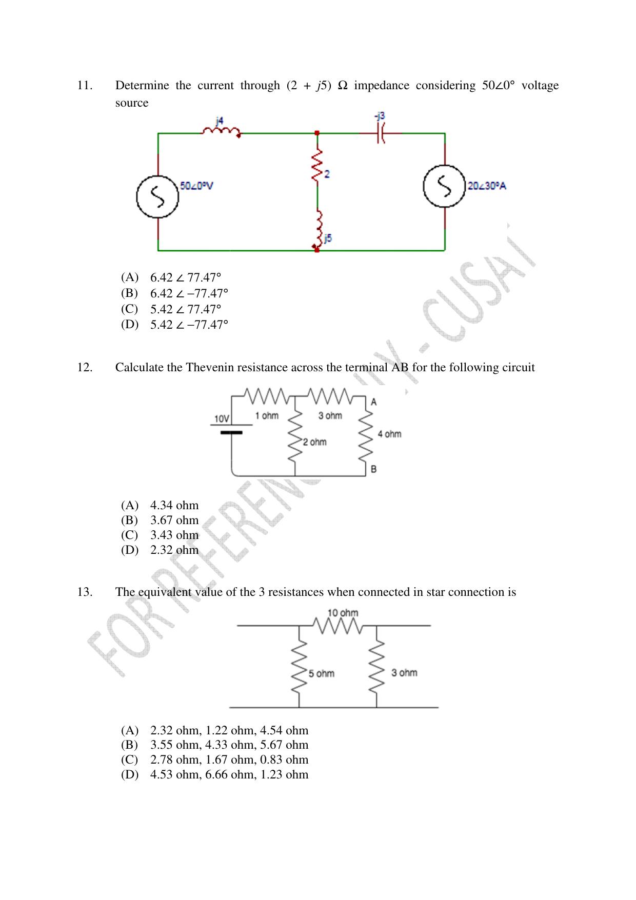 CUSAT CAT 2023 ELECTRONICS Question Paper - Page 3