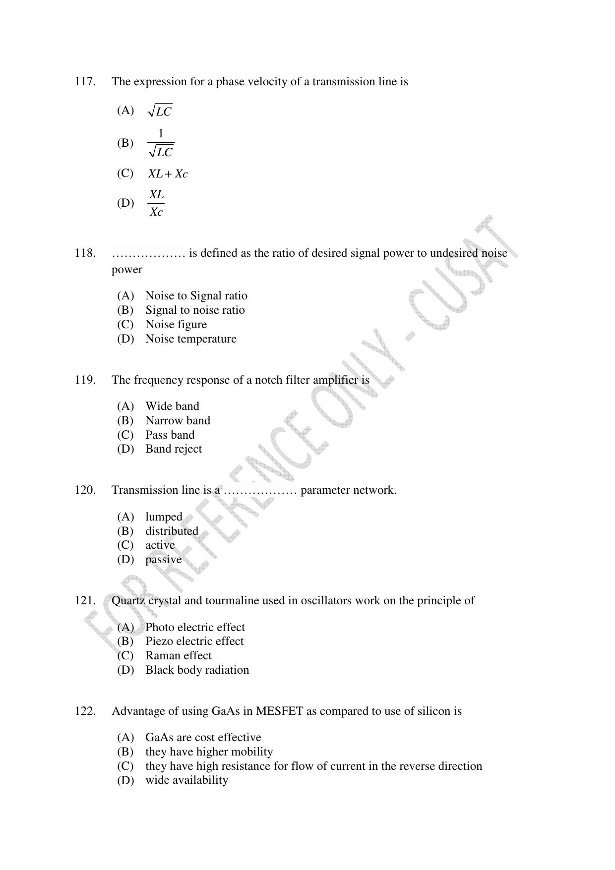 CUSAT CAT 2023 ELECTRONICS Question Paper - Page 23