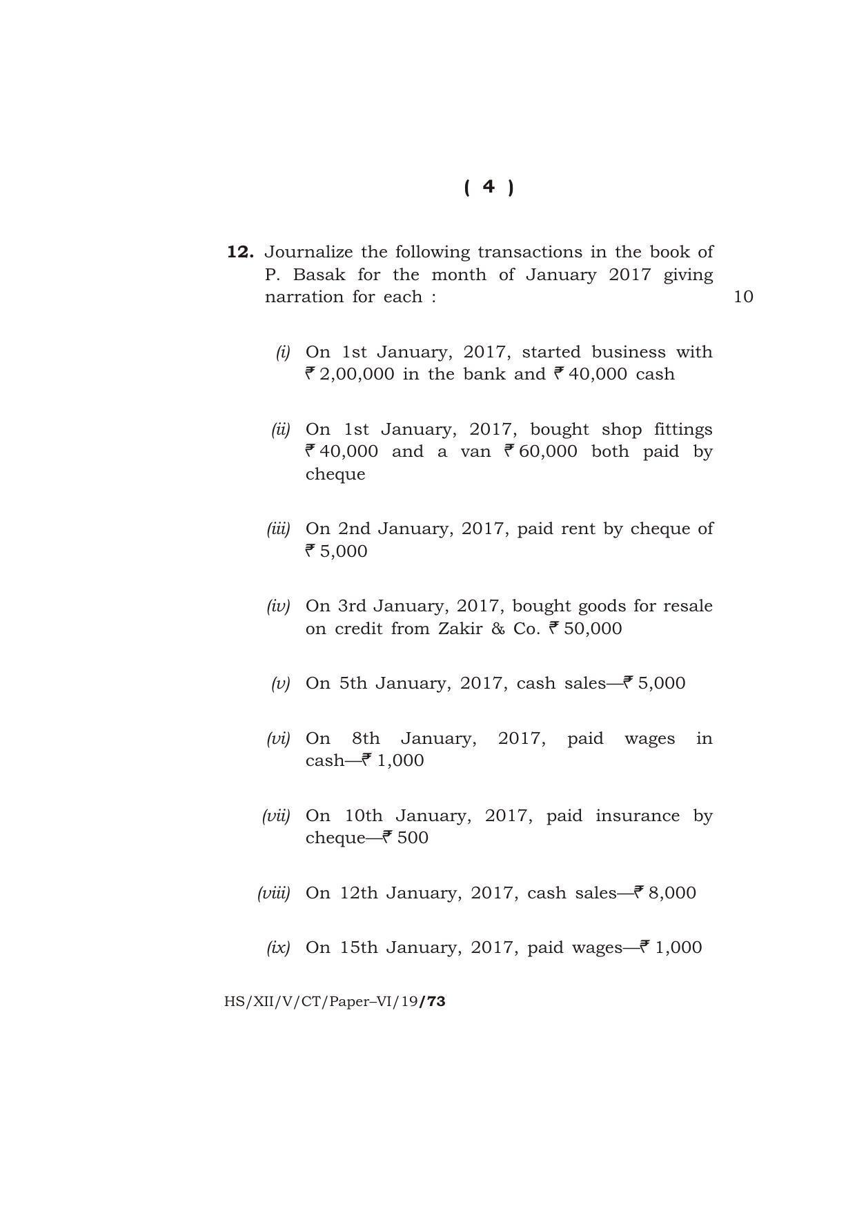 Meghalaya Board (MBOSE) Class 10 COMPUTER TECHNIQUE ( Vocational Stream ) Paper–VI ( Computer Commercial Application ) 2019 Question Paper - Page 4
