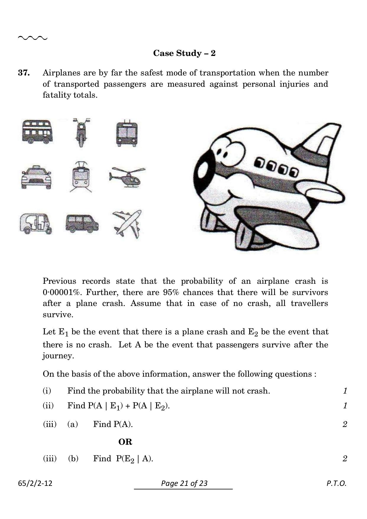 CBSE Class 12 65-2-2 Mathematics 2024 Question Paper - Page 21