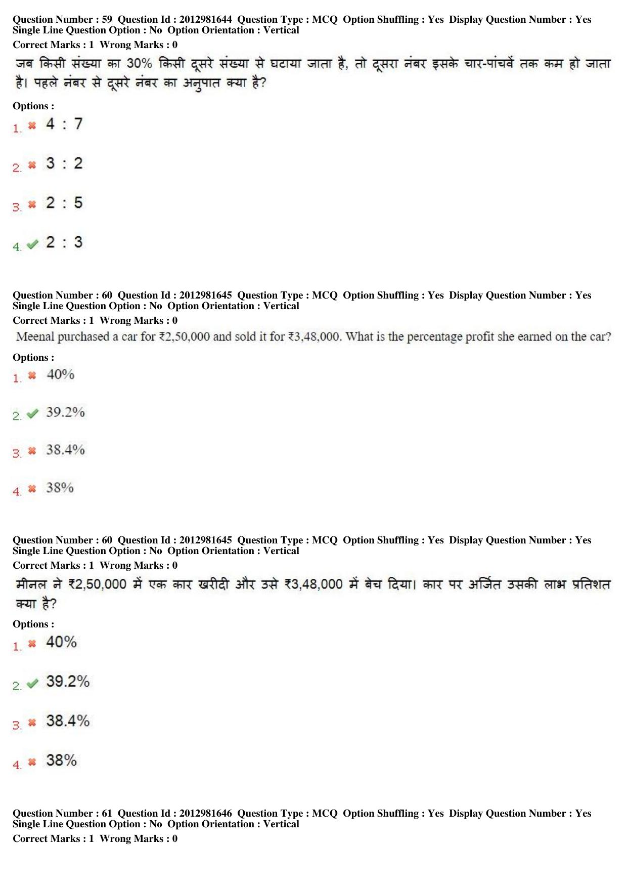 MP CPCT 16th Feb 2019 CPCT Question Paper Shift 2 - Page 43
