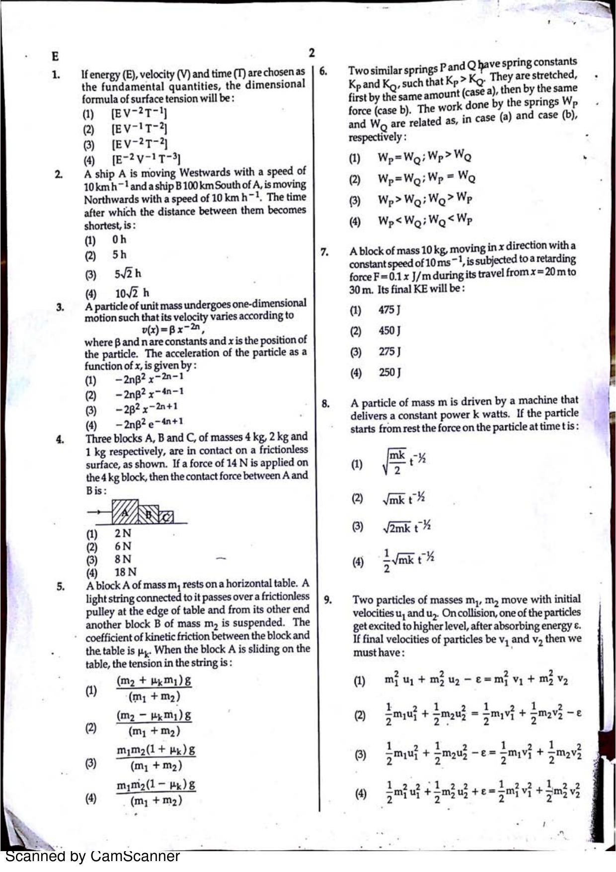 NEET Code E 2015 Question Paper - Page 2