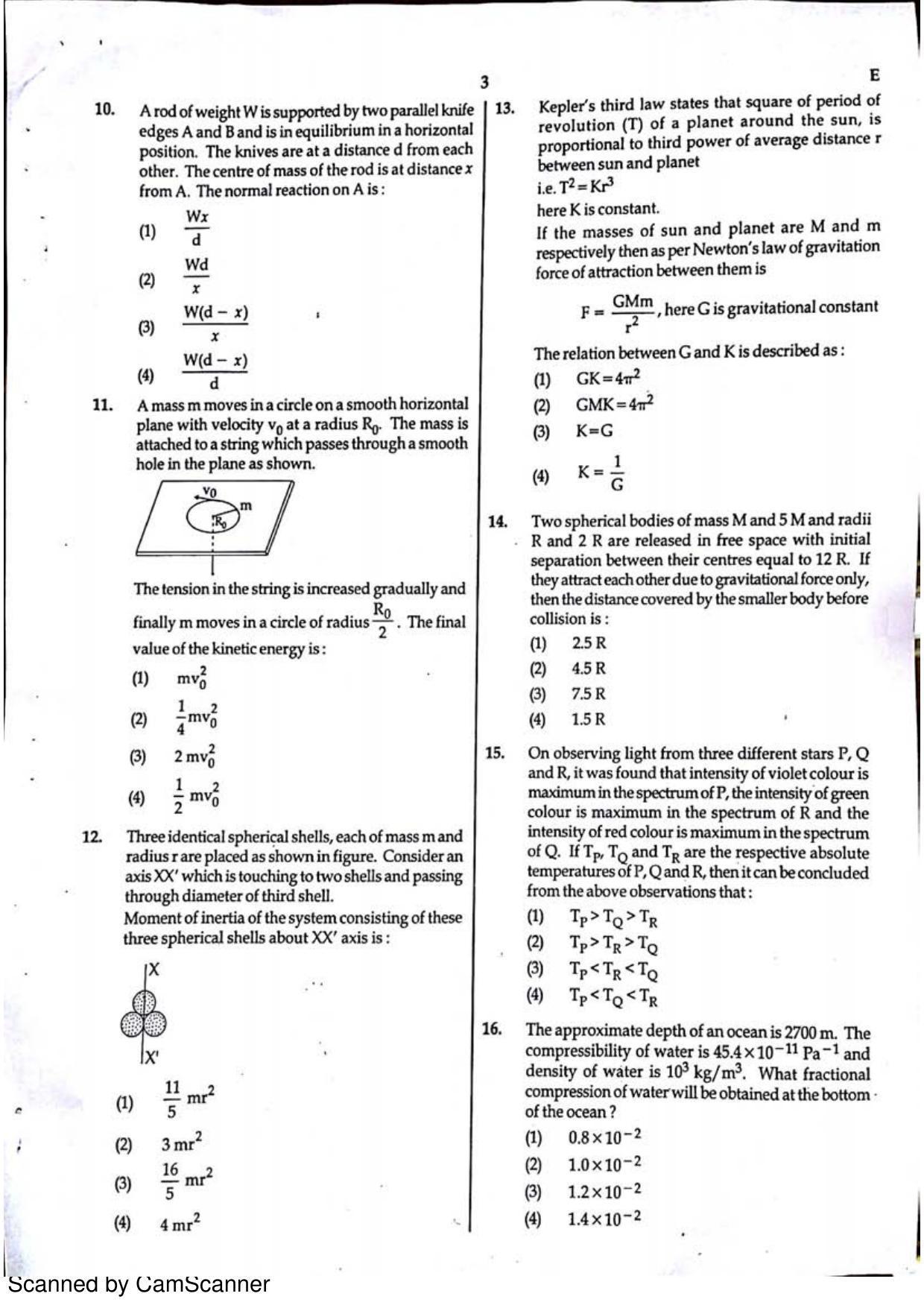 NEET Code E 2015 Question Paper - Page 3