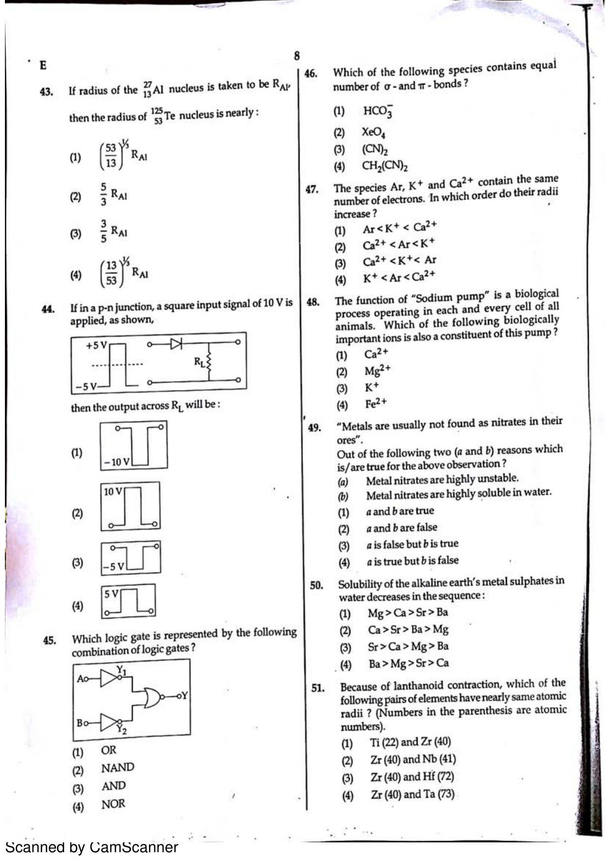 NEET Code E 2015 Question Paper - Page 8