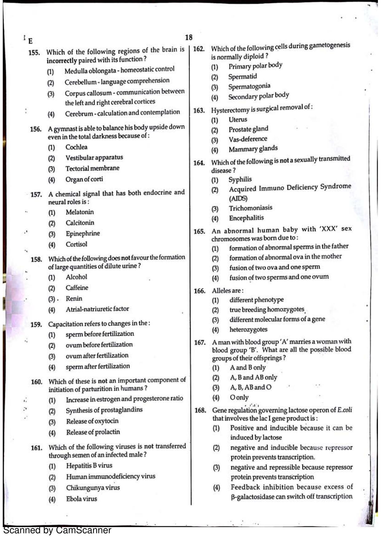 NEET Code E 2015 Question Paper - Page 18