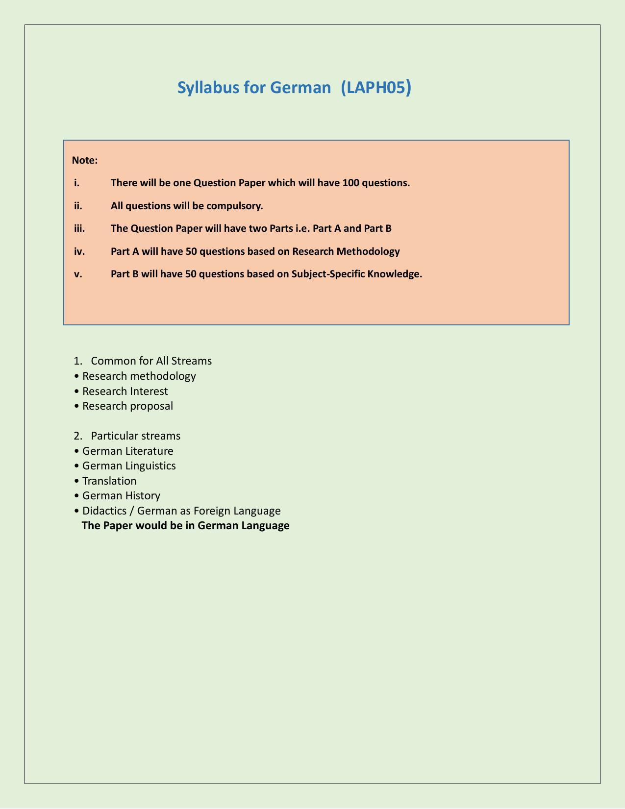 NTA PhD Entrance Exam German Syllabus - Page 1