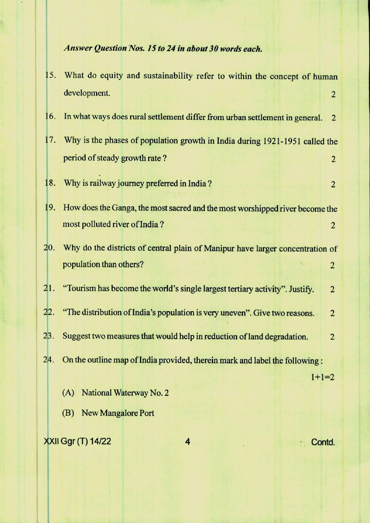 COHSEM 12th Question Papers 2022 Geography - Page 4