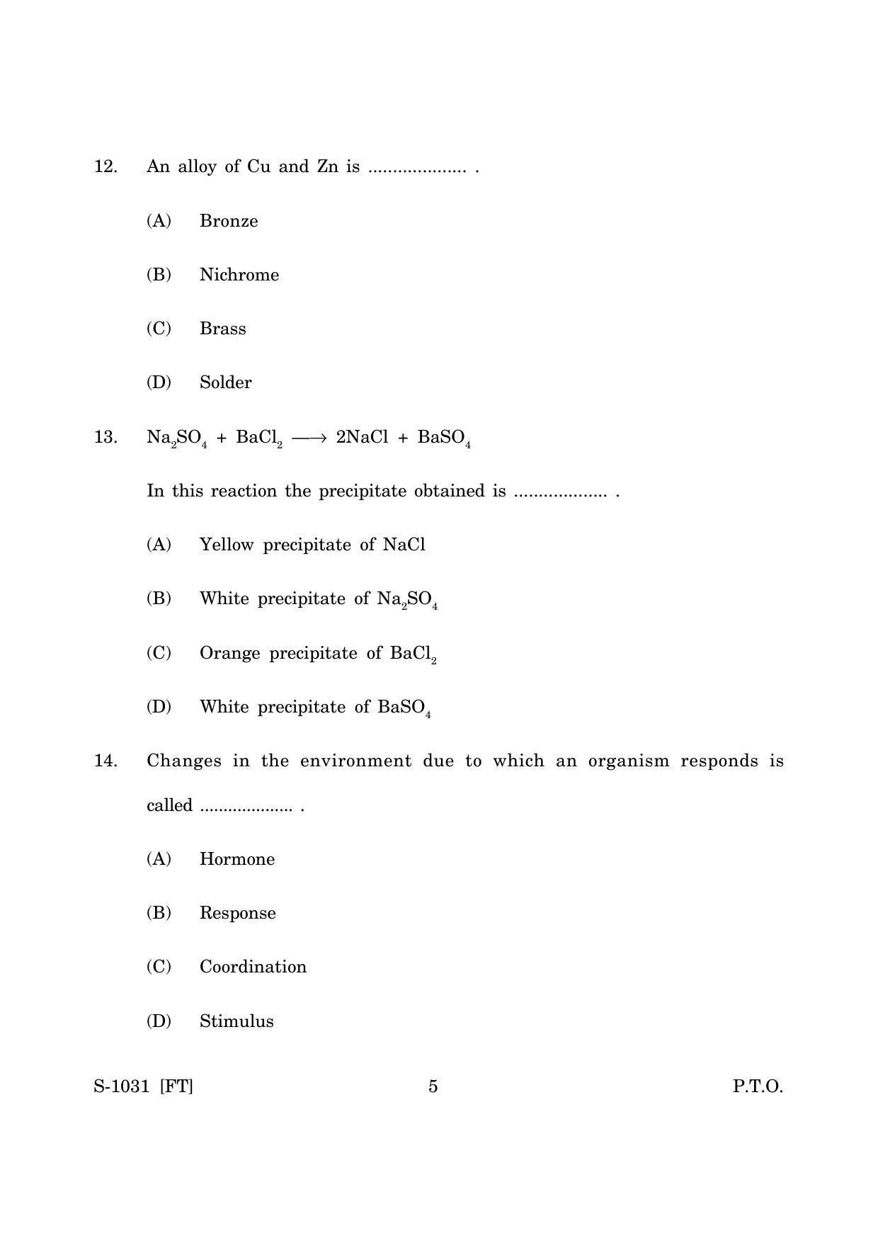 Goa Board Class 10 Science (E) (November 2022) Question Paper - Page 5