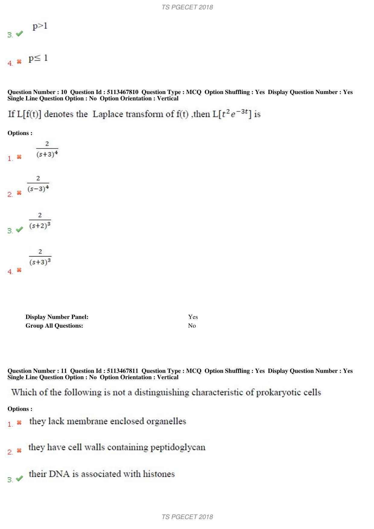 TS PGECET 2018: Bio Technology Question Papers - Page 5