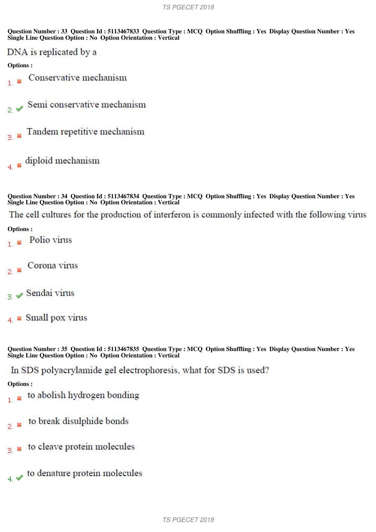 TS PGECET 2018: Bio Technology Question Papers - Page 13