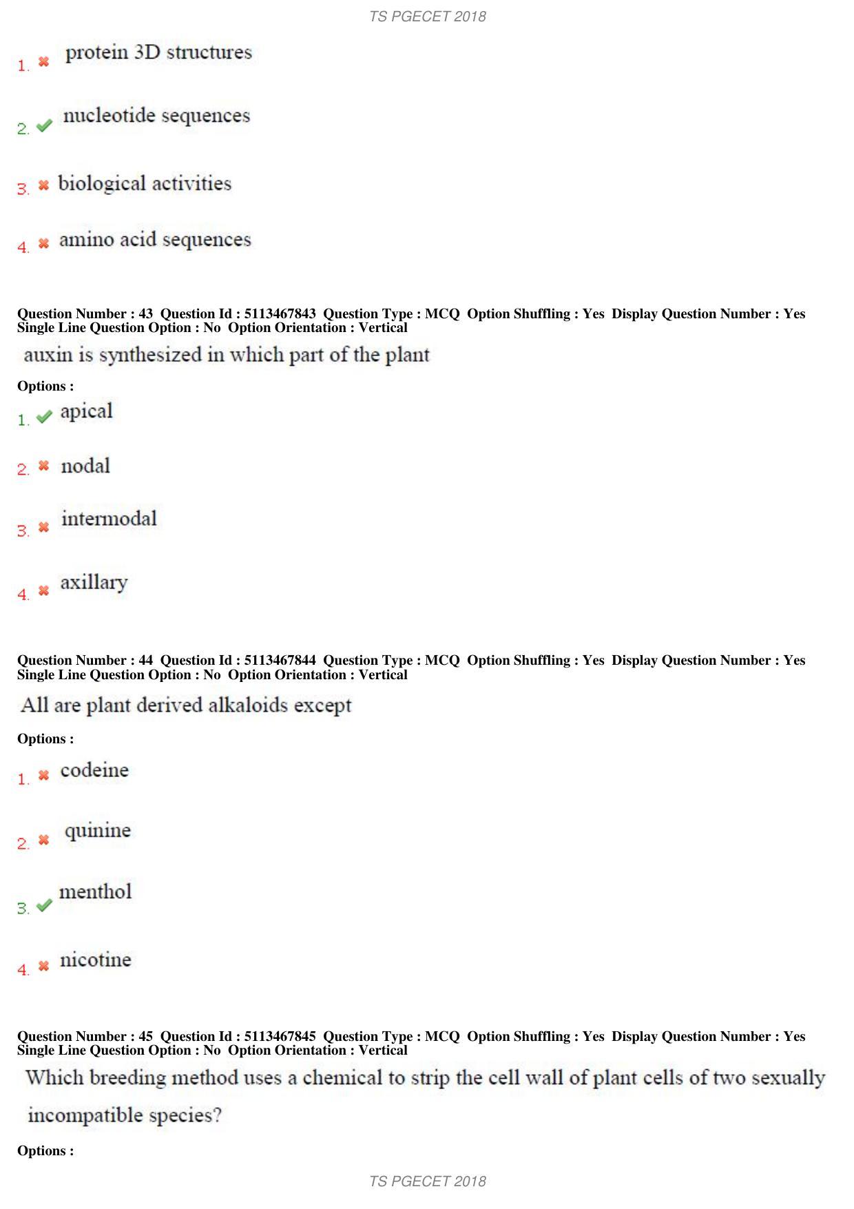 TS PGECET 2018: Bio Technology Question Papers - Page 16
