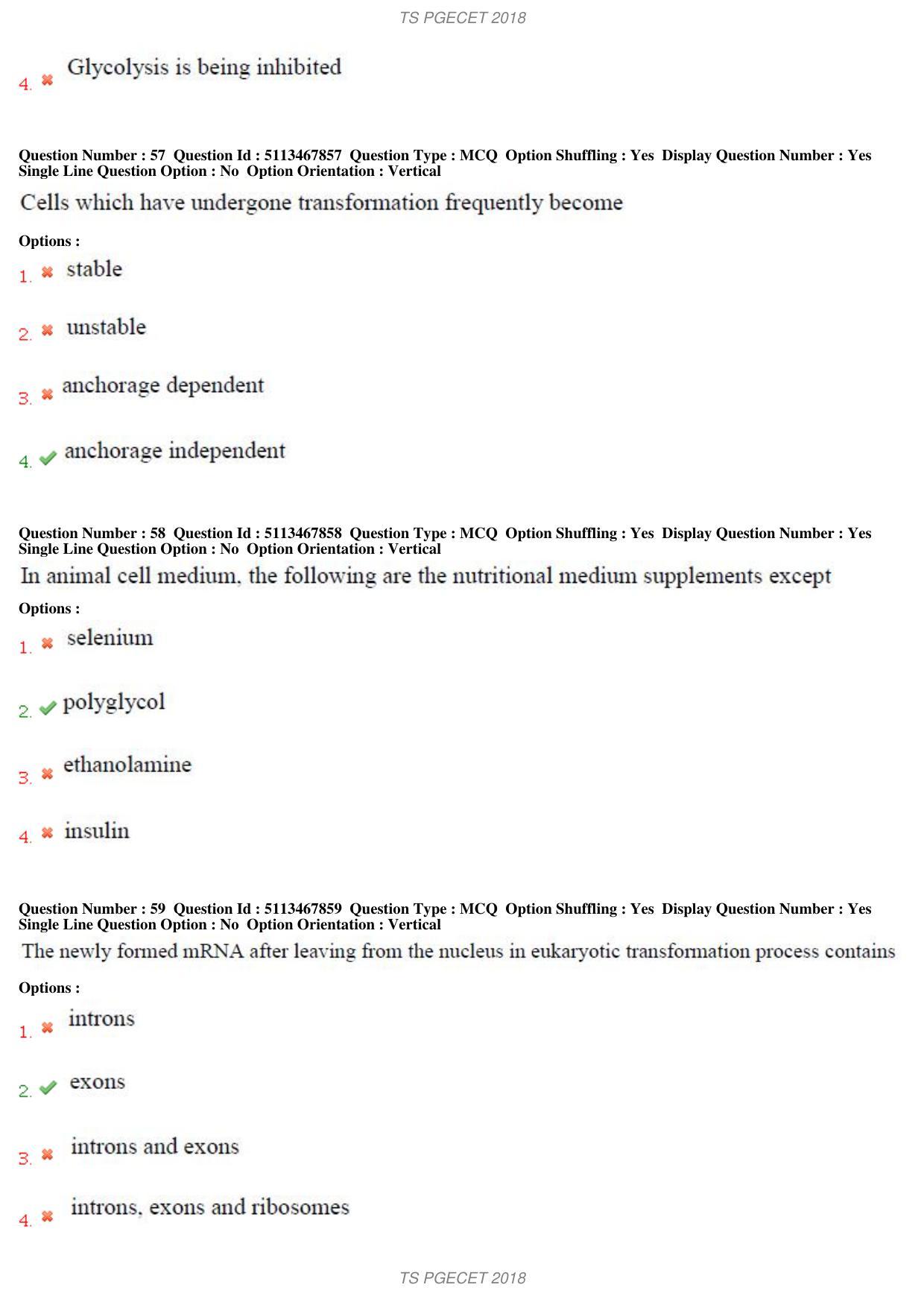 TS PGECET 2018: Bio Technology Question Papers - Page 21
