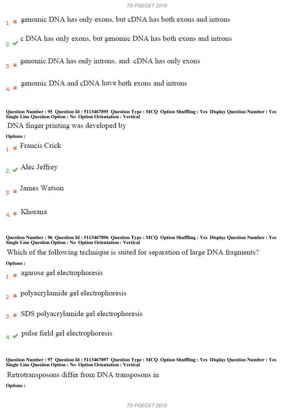 TS PGECET 2018: Bio Technology Question Papers - Page 33