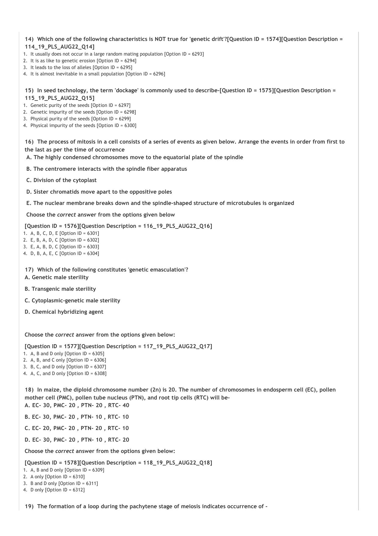 ICAR AIEEA PG 2022 PLANT SCIENCES Question Paper - Page 3