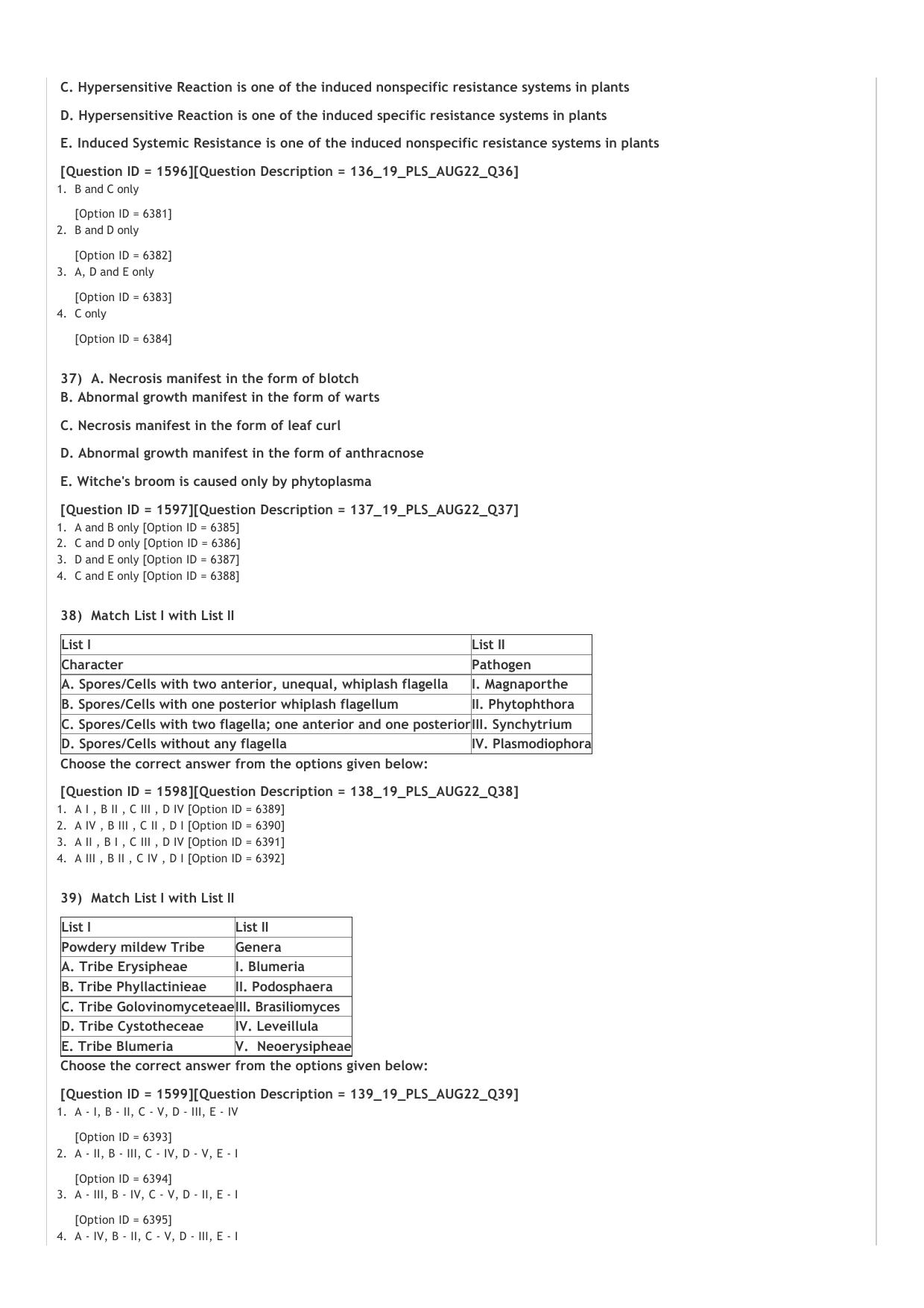 ICAR AIEEA PG 2022 PLANT SCIENCES Question Paper - Page 8
