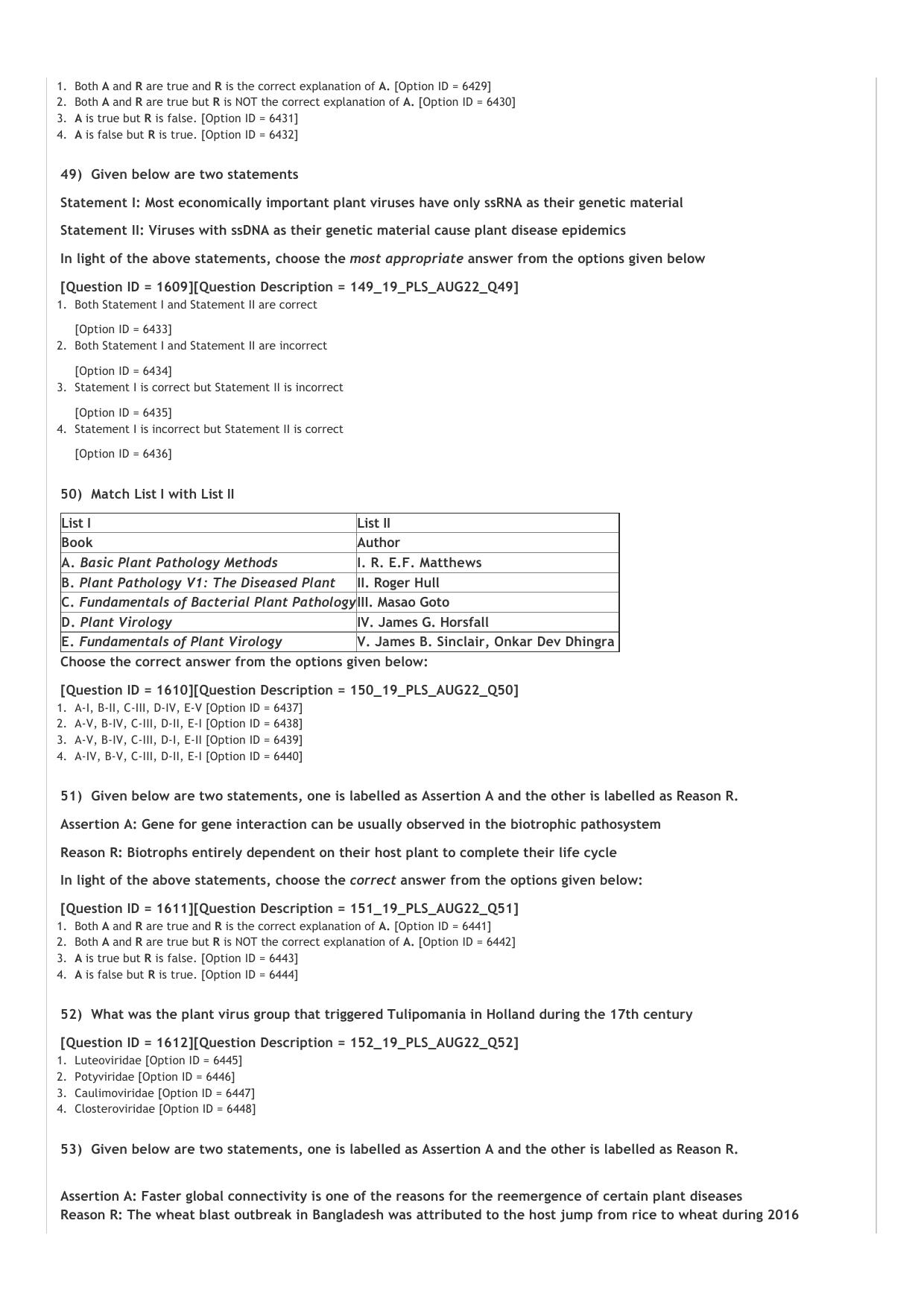 ICAR AIEEA PG 2022 PLANT SCIENCES Question Paper - Page 11