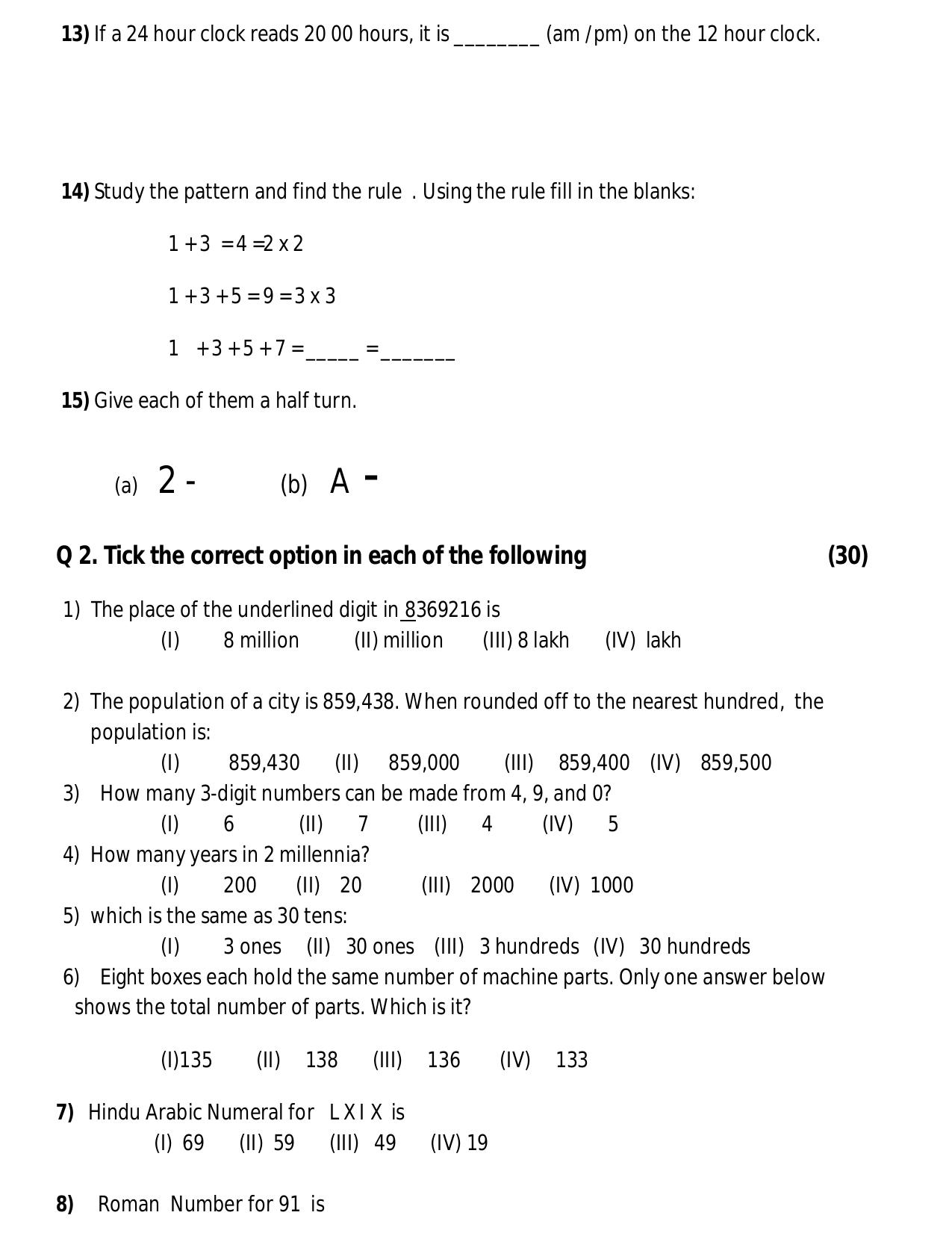 Worksheet for Class 5 Maths Assignment 16 - Page 2