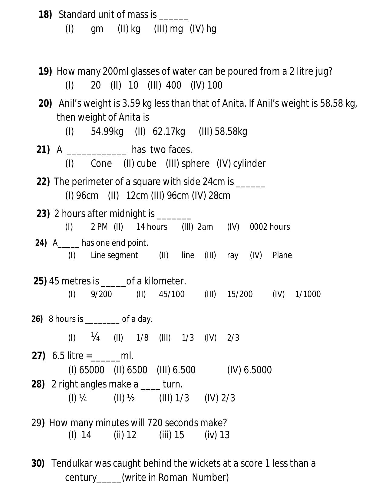Worksheet for Class 5 Maths Assignment 16 - Page 4