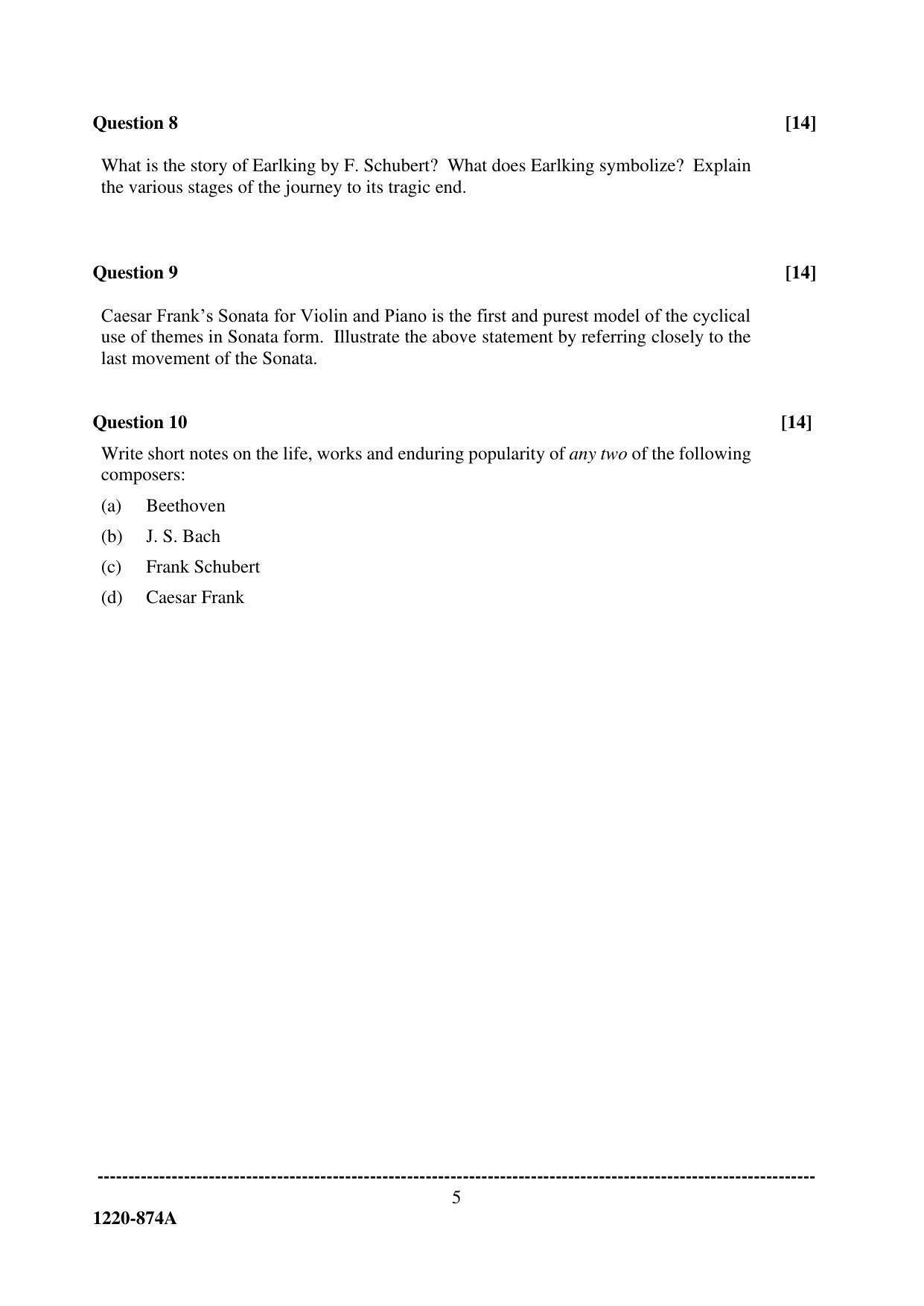 ISC Class 12 2020 Western Music Paper I Question Paper - Page 5
