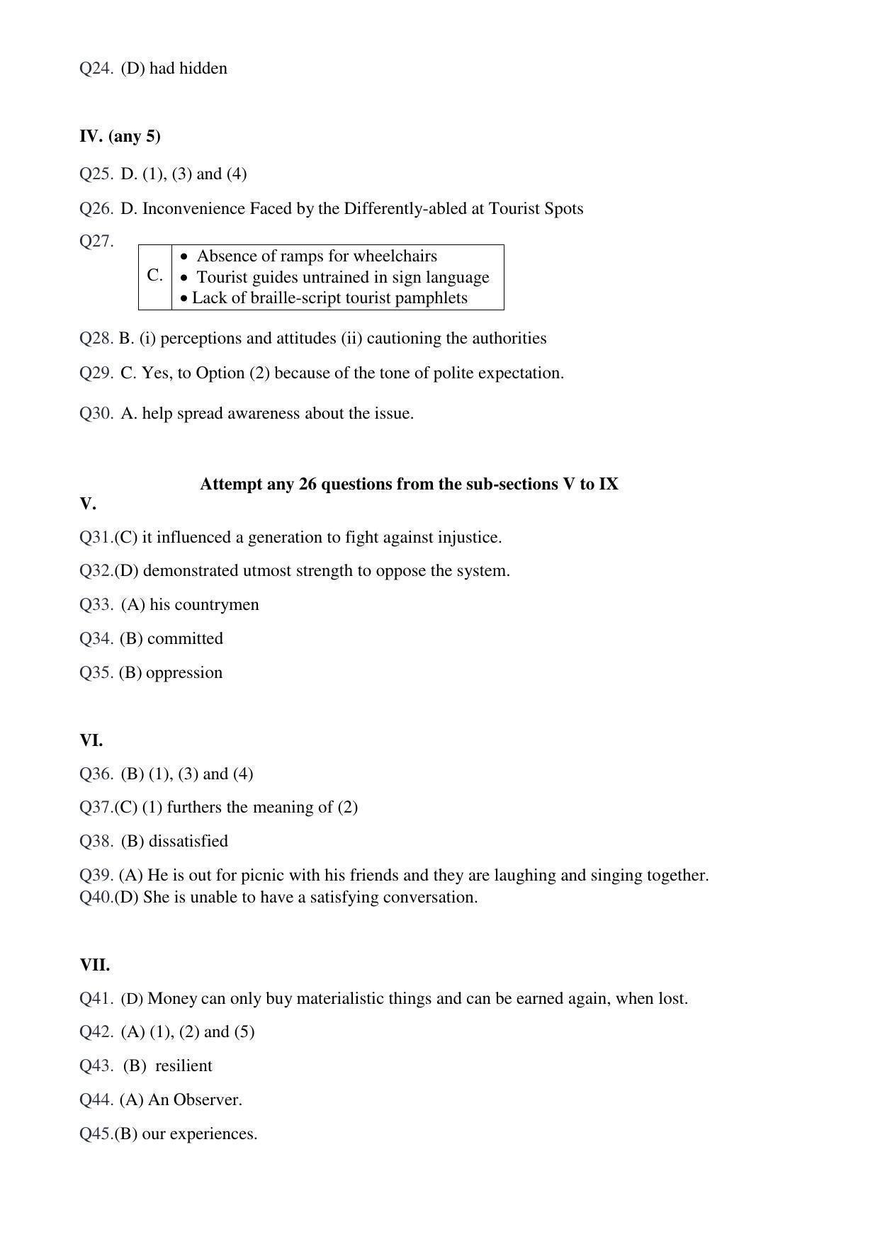 CBSE Class 10 English (Language & Literature) Marking Scheme and Solutions 2021-22 - Page 2