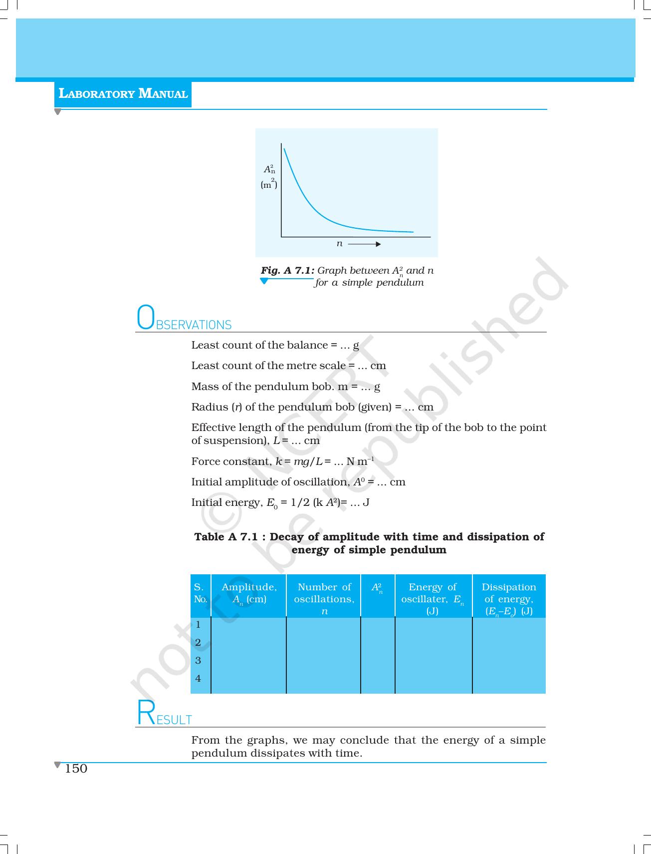 NCERT Laboratory Manuals for Class XI Physics - Activities (6 to 13) - Page 7