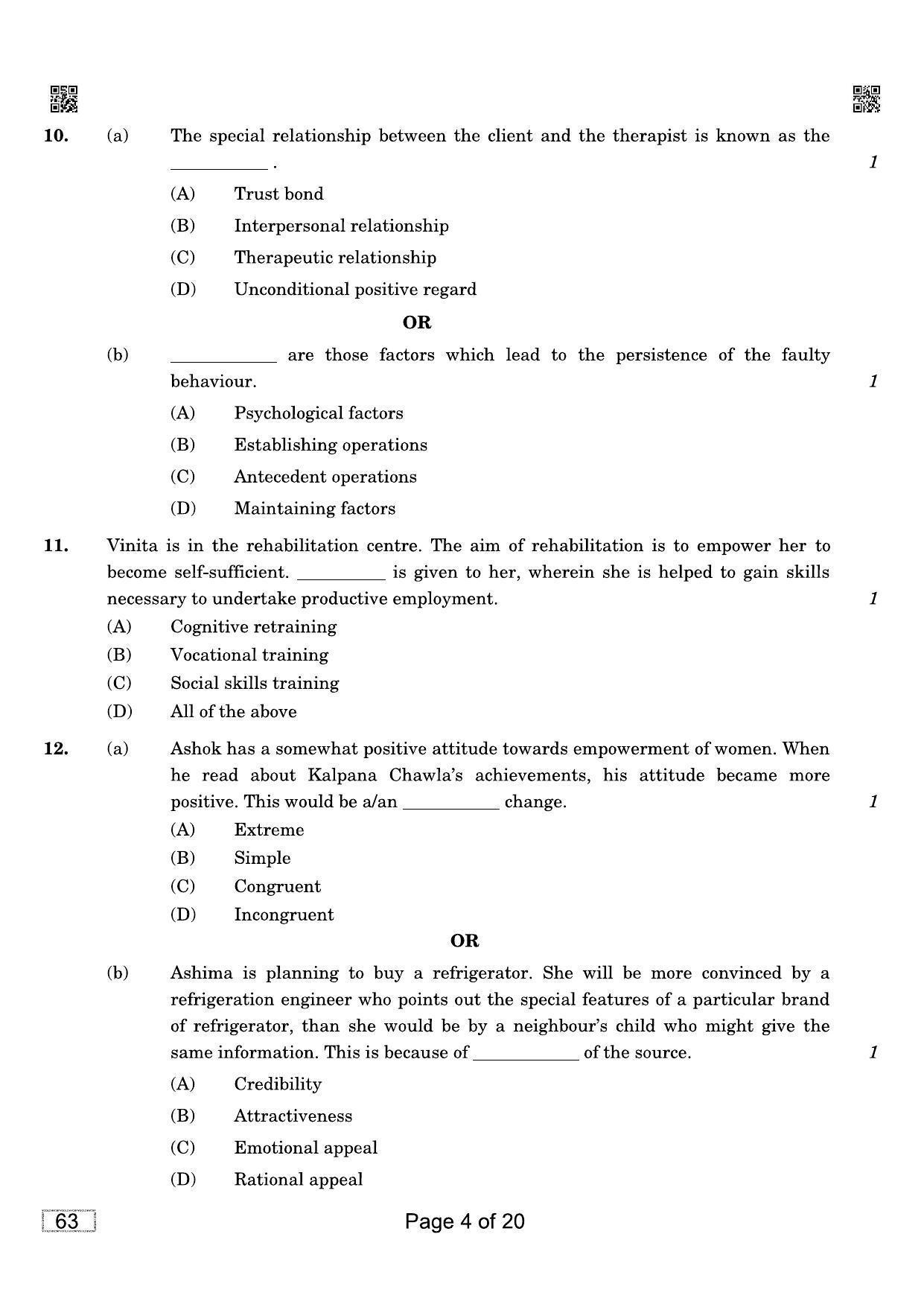 CBSE Class 12 QP_037_Psychology 2021 Compartment Question Paper - Page 4