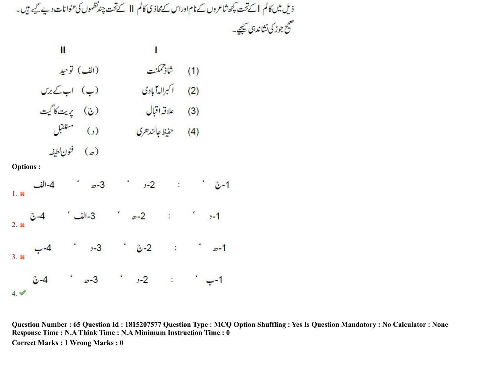 TS CPGET 2023 M A Urdu Question Paper with Answer Key - Page 40