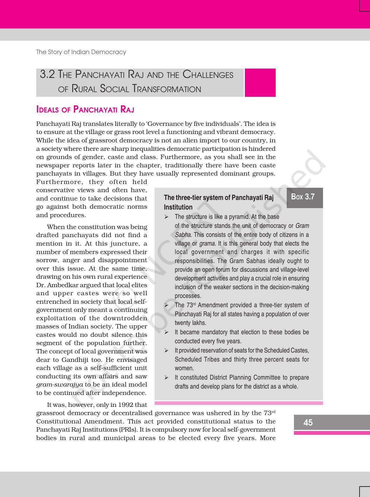 NCERT Book for Class 12 Sociology (Social Change and Development in India) Chapter 3 The Story of Indian Democracy - Page 11