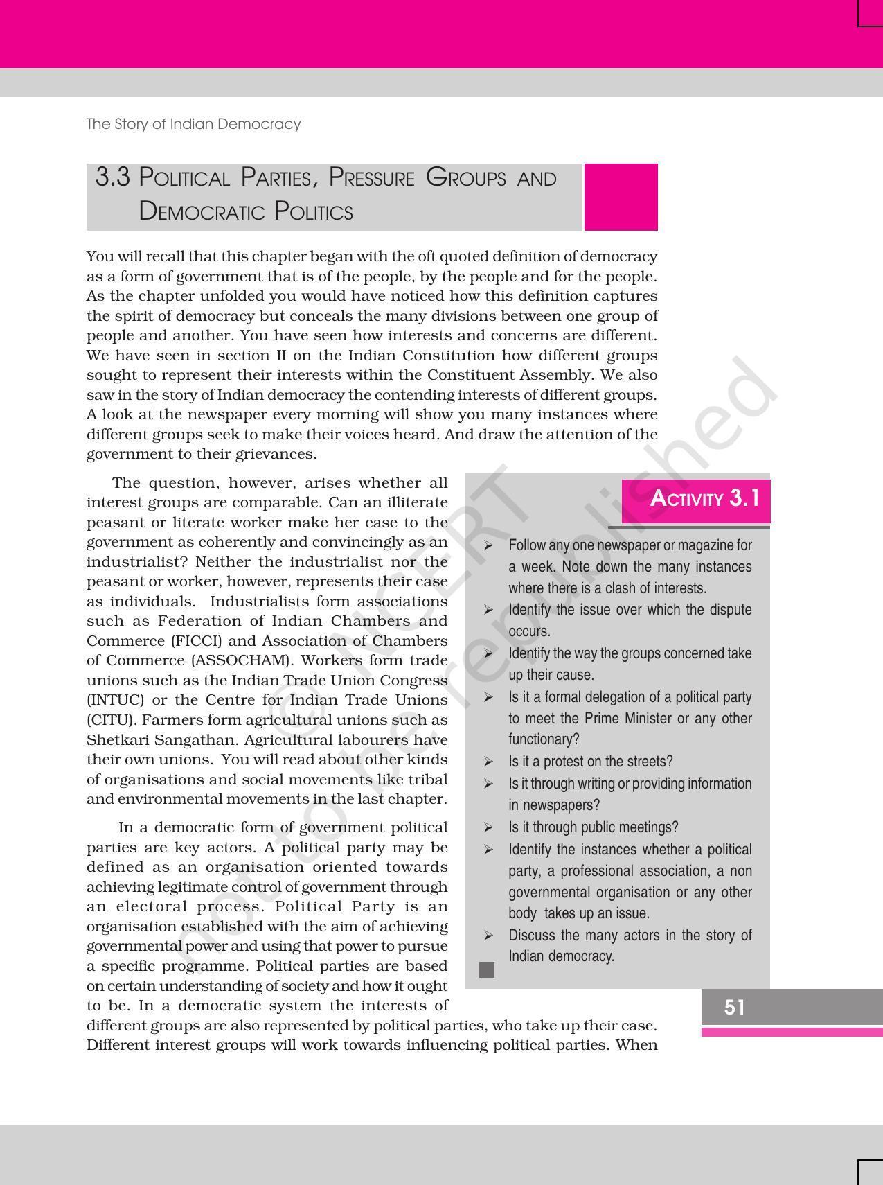 NCERT Book for Class 12 Sociology (Social Change and Development in India) Chapter 3 The Story of Indian Democracy - Page 17