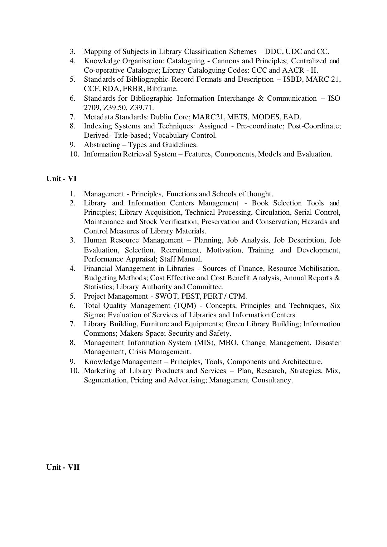TNSET Syllabus - Library and Information Science - Page 4