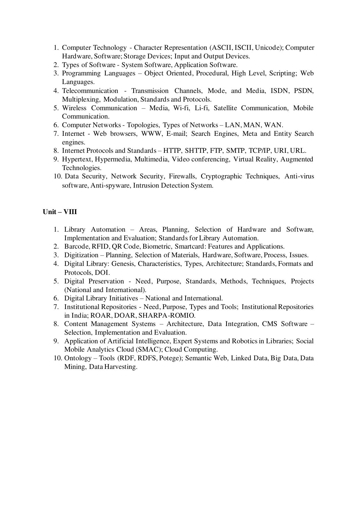 TNSET Syllabus - Library and Information Science - Page 5
