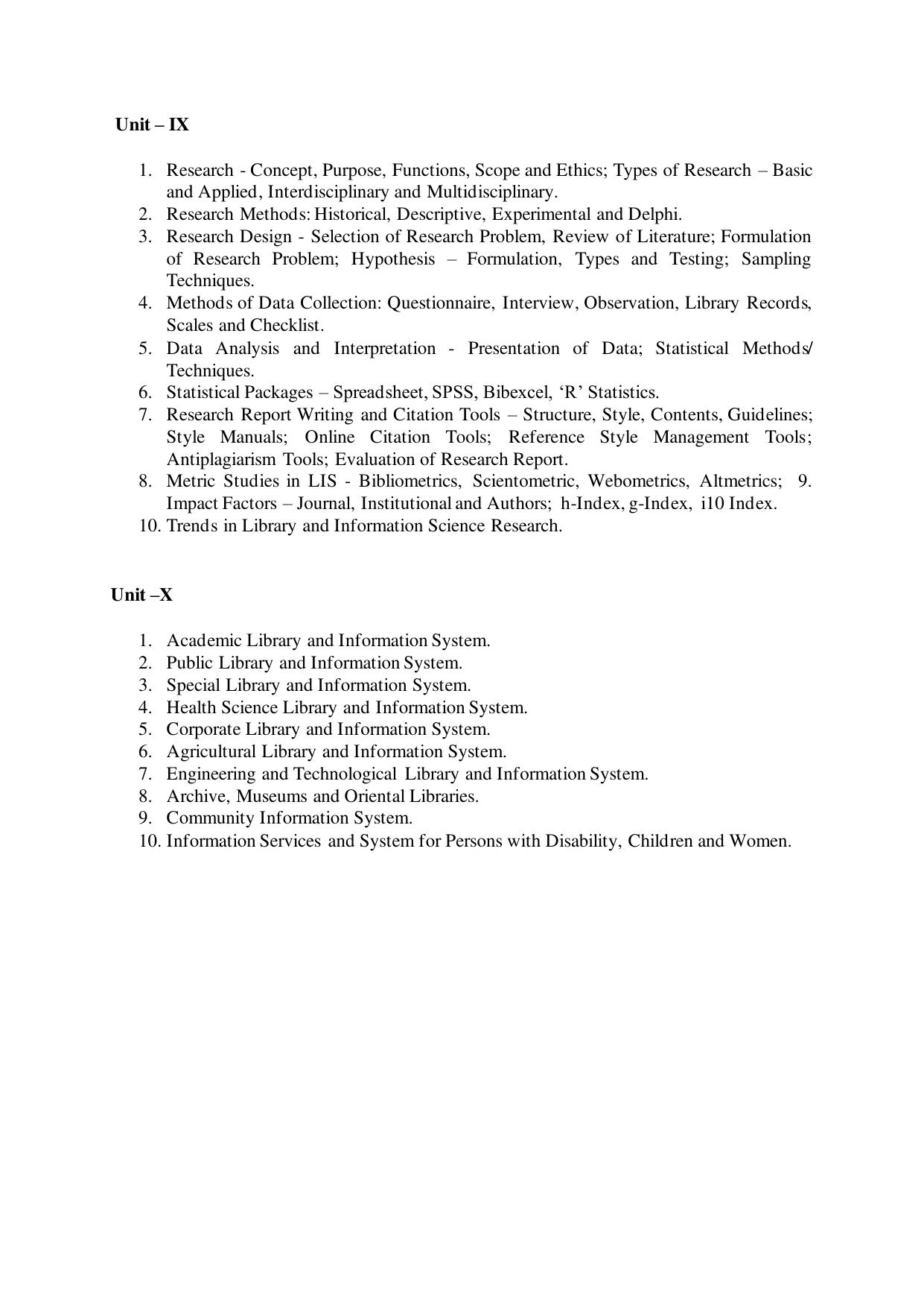 TNSET Syllabus - Library and Information Science - Page 6
