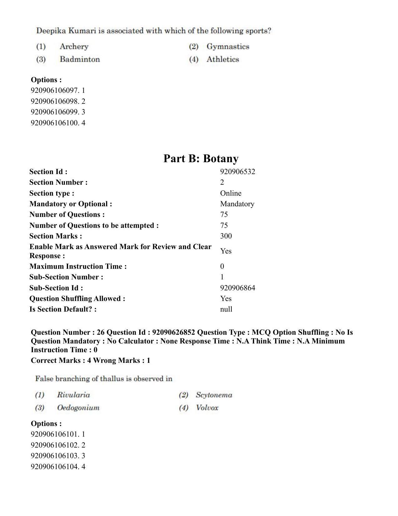 CUET PG 2023: SCQP07 – Botany (Eng) - Shift 3 (26-06-2023) Question Paper - Page 25