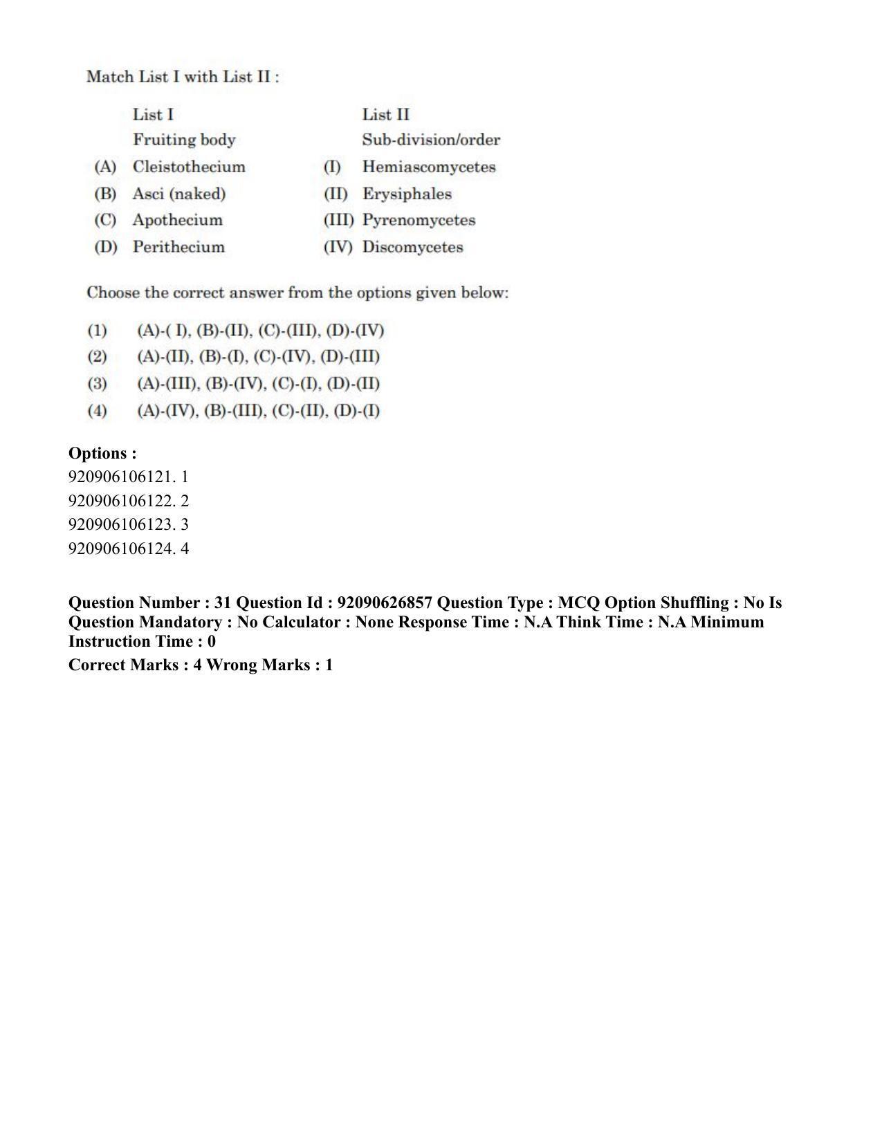 CUET PG 2023: SCQP07 – Botany (Eng) - Shift 3 (26-06-2023) Question Paper - Page 30